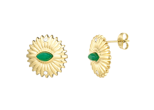 Kleurrijke bladvormige oorstekers in goudkleur en felgroen – modieuze oorbellen voor elke gelegenheid.