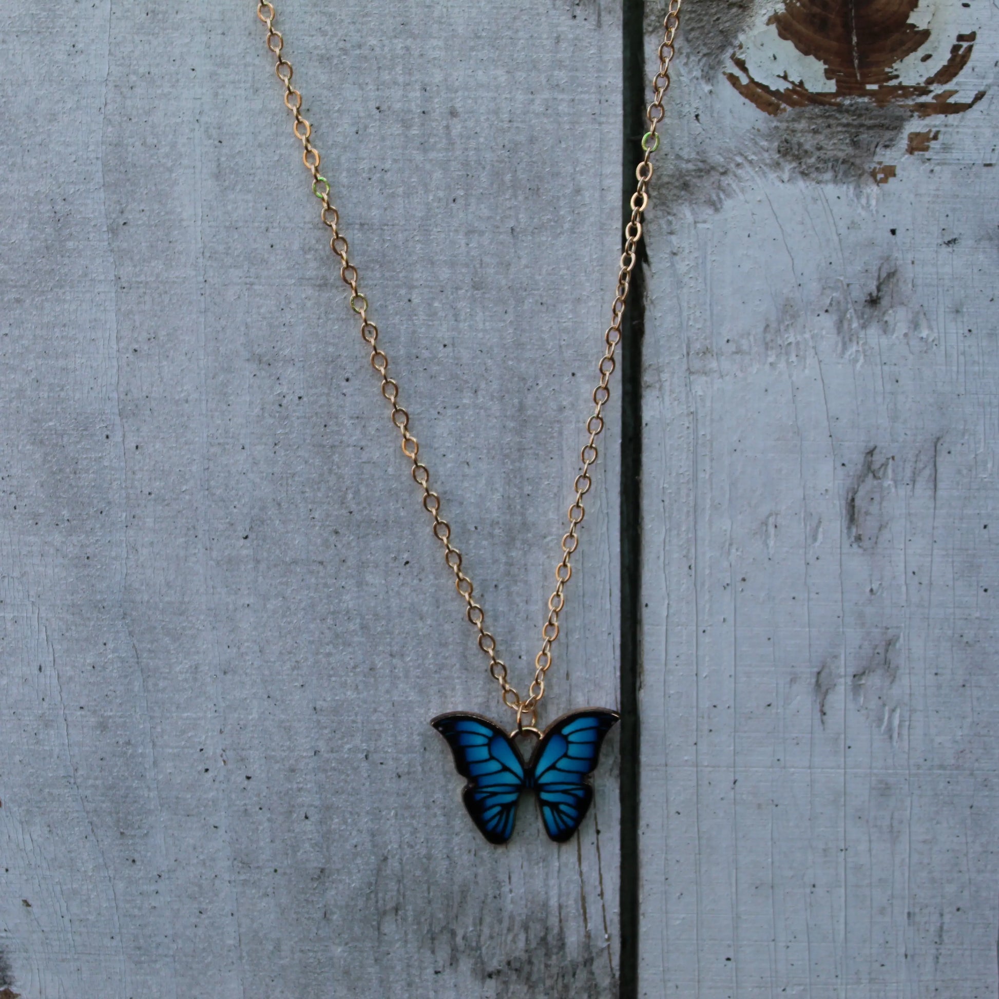 Vlinder Ketting met Symboliek – Blauwe Design Sparcle.shop