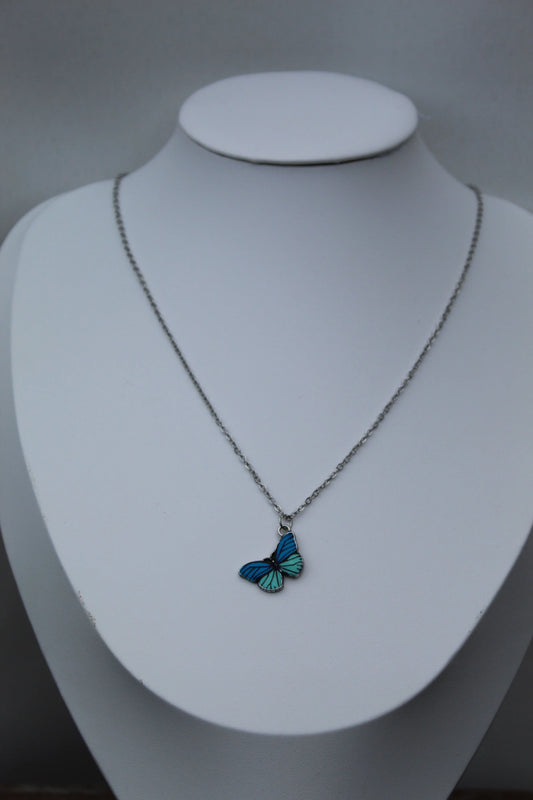 Vlinder Ketting met Symboliek – Blauw & Lichtblauw Design Sparcle.shop