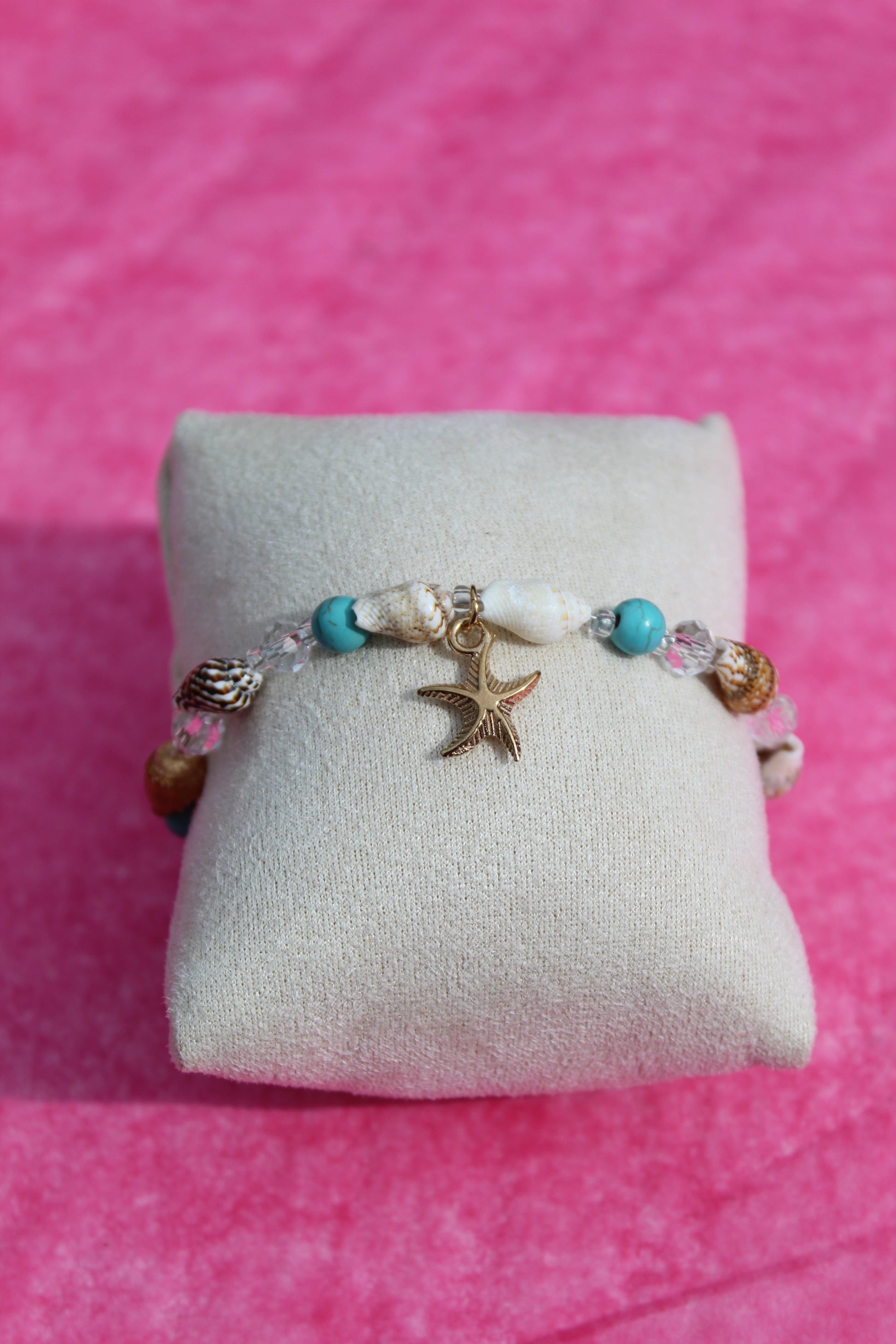 Zomer Armband Blauw met Zeester & Turquoise Kralen – Rinhoo Sparcle.shop