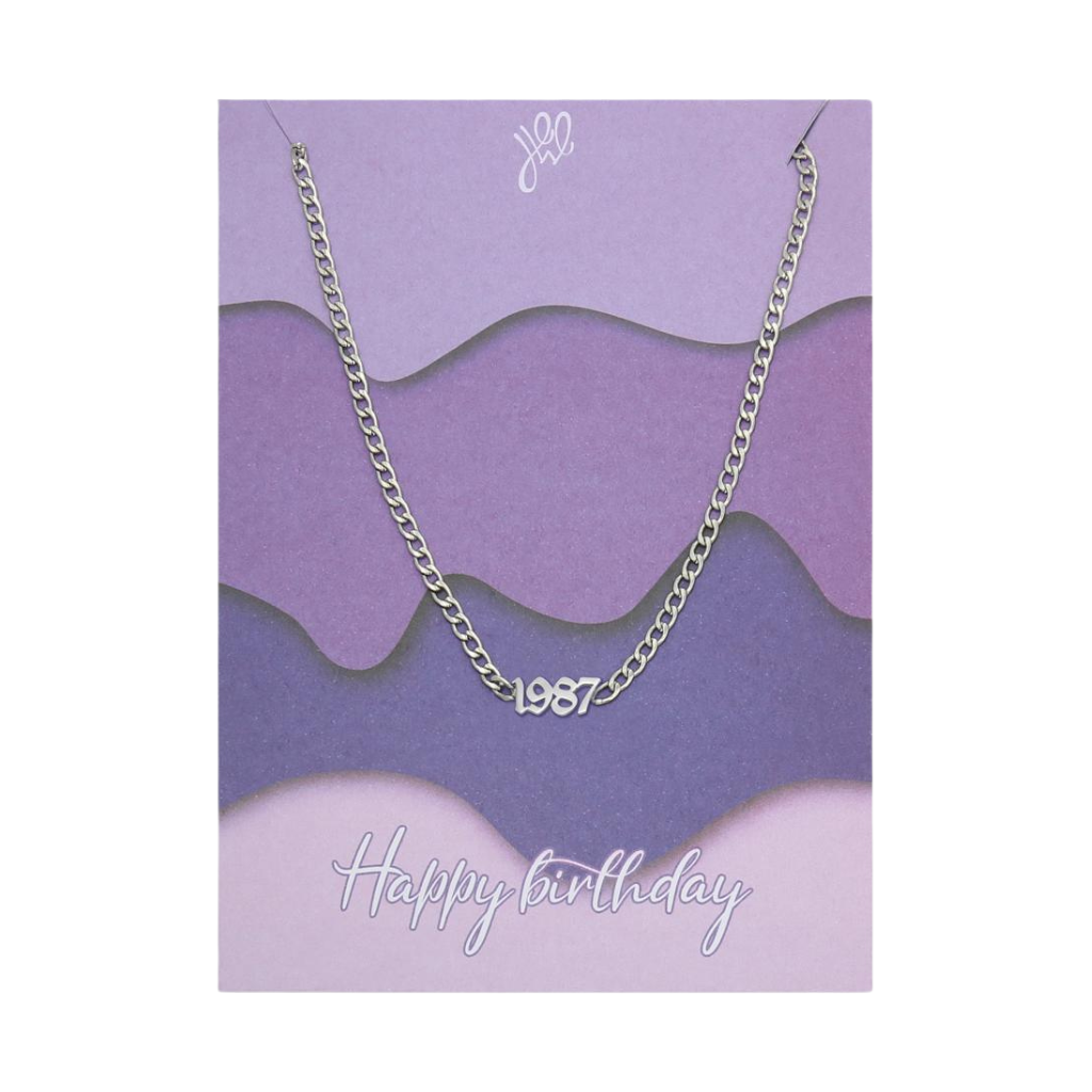 Jaartal Ketting – Jaartal 1987–1995 – Zilver / Stainless Steel Sparcle.shop