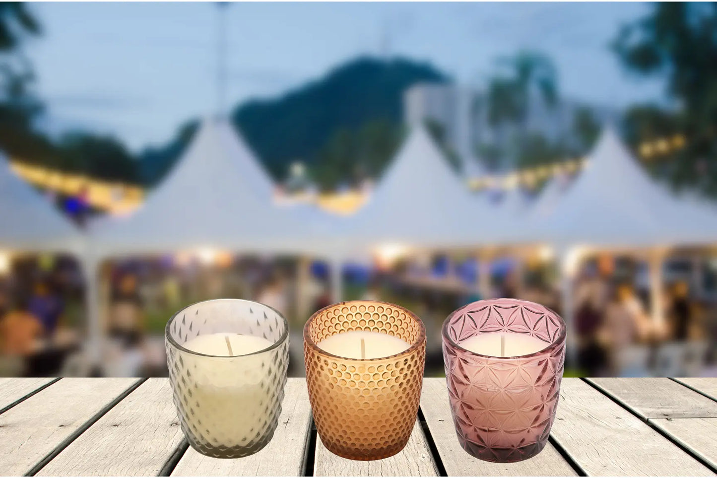 Geurkaarsenset Angel Flower – Luxe Kaarsen in Gekleurd Glas (3 stuks) Sparcle.shop