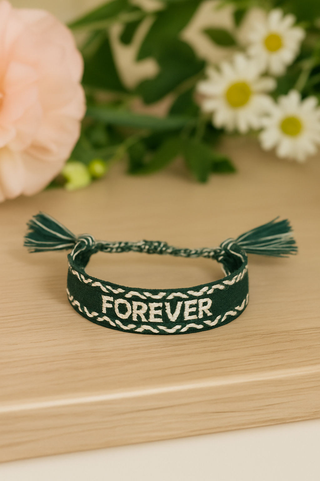 Armband Woven Forever Groen – Vriendschapsarmband van Polyester, One Size Sparcle.shop
